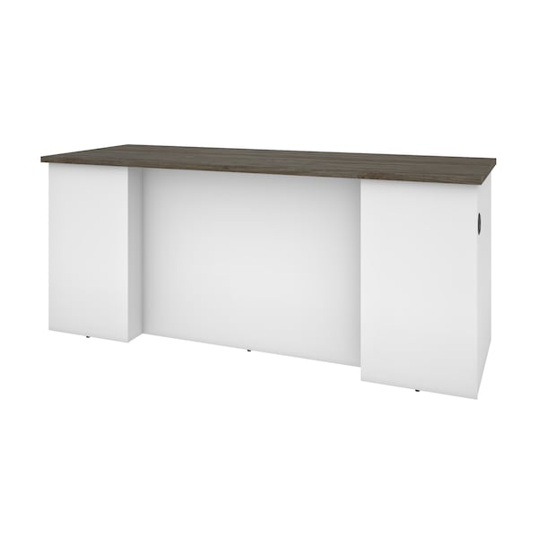 Norma Desk Shell, Walnut Grey & White